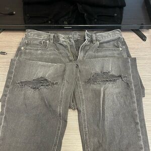 American Eagle Outfitters Gray Straight Leg Jeans
